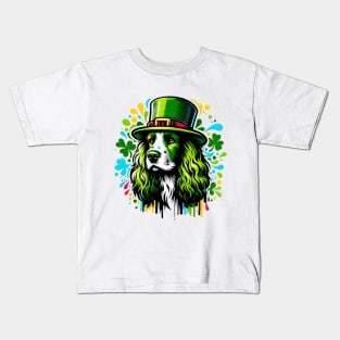 Irish Water Spaniel Enjoys Saint Patrick's Day Kids T-Shirt